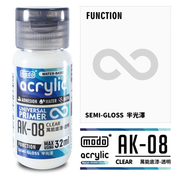 modo 摩多製造所 水漆 AK-08 萬能底漆 半光澤透明 32ml 