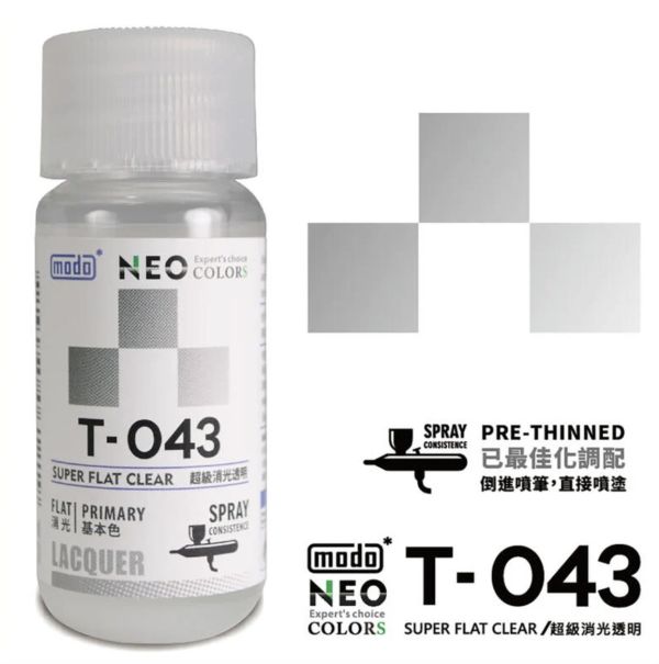 modo 摩多製造所 硝基漆 T-043 超級消光透明 30ml 