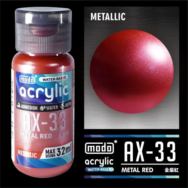 modo 摩多製造所 水漆 AX-33 金屬紅 32ml 