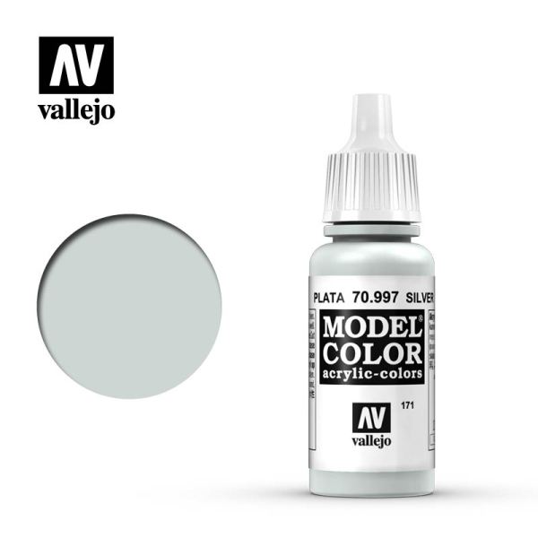 西班牙 Acrylicos Vallejo AV水性漆 模型色彩 171 #70997 銀色(金屬色) 17ml 