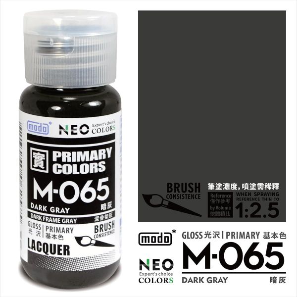 modo 摩多製造所 硝基漆 M-065 深骨架灰 暗灰 30ml 