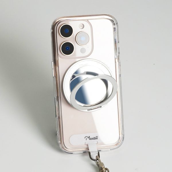 【Mira Winks】Apple iPhone 14 Plus 極空戰甲六代 旋轉磁吸支架+掛片 鏡面版 iphone 14 Plus 手機殼,旋轉支架,旋轉支架手機殼,鏡面手機殼,支架手機殼,磁吸手機殼,掛繩手機殼,手機墊片,iphone15手機殼,透明殼,防摔殼,不變黃手機殼,圖拉斯,犀牛盾,UAG,casetify,Devilcase