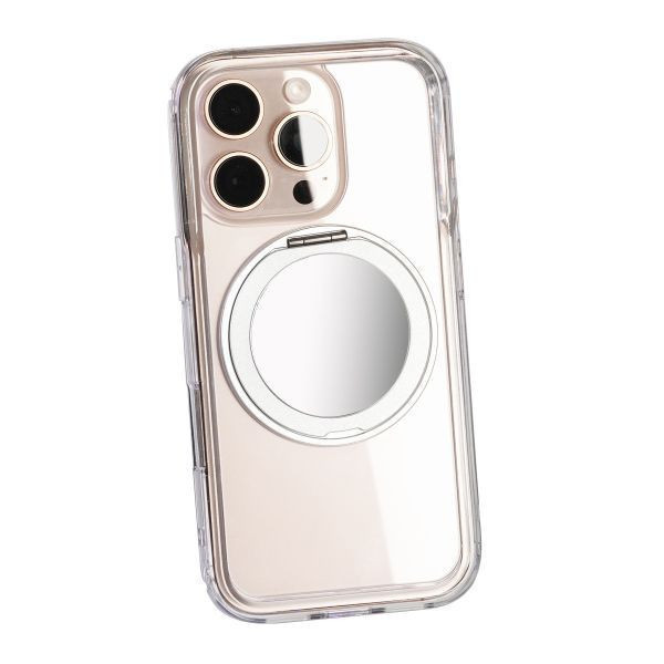 【Mira Winks】Apple iPhone 15 Pro 極空戰甲八代 旋轉磁吸支架+鏡面 iphone 15 Pro手機殼,旋轉支架,旋轉支架手機殼,支架手機殼,鏡面手機殼,鏡子手機殼,磁吸手機殼,16 Pro max手機殼,透明殼,防摔殼,不變黃手機殼,圖拉斯,犀牛盾,UAG,casetify,Devilcase