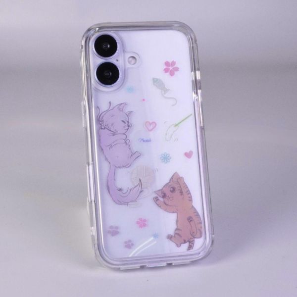 Moxbii經典原創系列 卡力與黛咪 彩雕防摔殼 貓咪手機殼,少女手機殼,插畫手機殼,手繪風,彩雕手機殼,彩繪手機殼,設計款手機殼,防摔手機殼,極空戰甲,透明殼,casetify,UAG,DEVILCASE