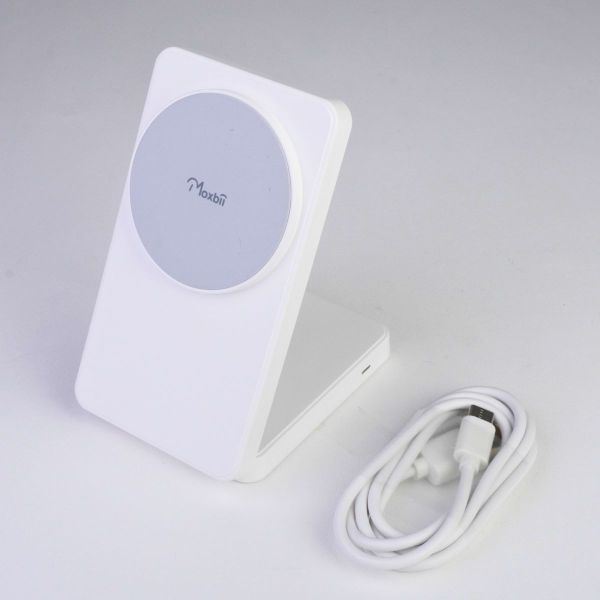 【BSMI認證】折疊式二合一磁吸無線充電座15W Moxbii,無線充電座,磁吸充電座,BSMI,Qi2,無線充電,磁吸充電,15w快充,magsafe,,充電盤