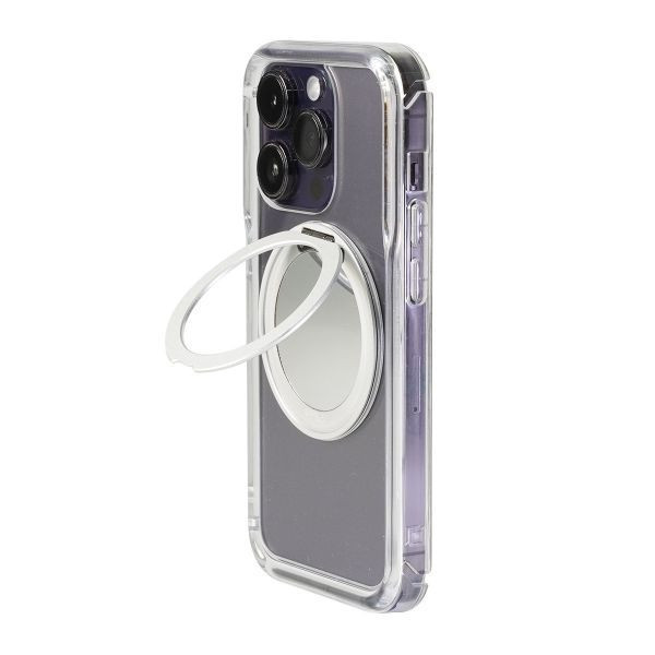 【Mira Winks】Apple iPhone 14 Pro 極空戰甲七代 旋轉磁吸支架+鏡面 iphone 14 Pro 手機殼,旋轉支架,旋轉支架手機殼,支架手機殼,鏡面手機殼,鏡子手機殼,磁吸手機殼,16 Pro max手機殼,透明殼,防摔殼,不變黃手機殼,圖拉斯,犀牛盾,UAG,casetify,Devilcase