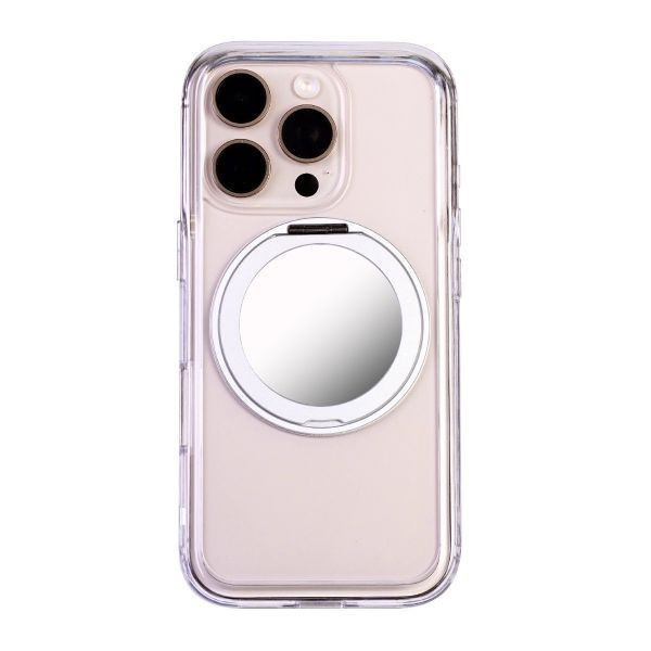 【Mira Winks】Apple iPhone 15 Pro 極空戰甲八代 旋轉磁吸支架+鏡面 iphone 15 Pro手機殼,旋轉支架,旋轉支架手機殼,支架手機殼,鏡面手機殼,鏡子手機殼,磁吸手機殼,16 Pro max手機殼,透明殼,防摔殼,不變黃手機殼,圖拉斯,犀牛盾,UAG,casetify,Devilcase
