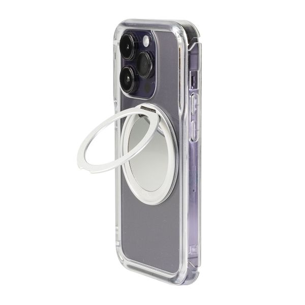 【Mira Winks】Apple iPhone 14 Pro Max 極空戰甲七代 旋轉磁吸支架+鏡面 iphone 14 Pro Max 手機殼,旋轉支架,旋轉支架手機殼,支架手機殼,鏡面手機殼,鏡子手機殼,磁吸手機殼,16 Pro max手機殼,透明殼,防摔殼,不變黃手機殼,圖拉斯,犀牛盾,UAG,casetify,Devilcase