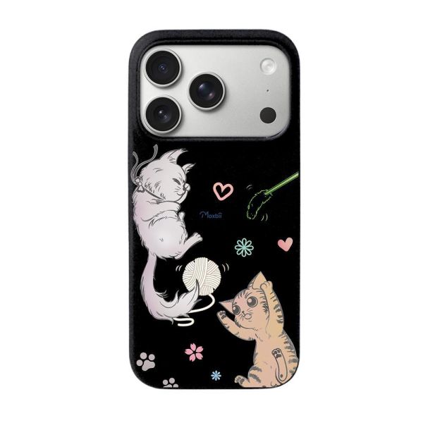 Moxbii經典原創系列 卡力與黛咪 彩雕防摔殼 貓咪手機殼,少女手機殼,插畫手機殼,手繪風,彩雕手機殼,彩繪手機殼,設計款手機殼,防摔手機殼,極空戰甲,透明殼,casetify,UAG,DEVILCASE