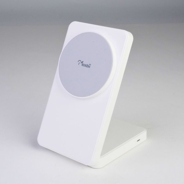 【BSMI認證】折疊式二合一磁吸無線充電座15W Moxbii,無線充電座,磁吸充電座,BSMI,Qi2,無線充電,磁吸充電,15w快充,magsafe,,充電盤