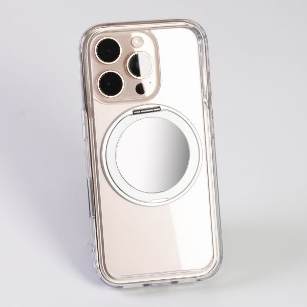 【Mira Winks】Apple iPhone 15 Pro Max 極空戰甲八代 旋轉磁吸支架+鏡面(無蓋版) iphone 15 Pro Max手機殼,Mira Winks,旋轉支架,旋轉支架手機殼,支架手機殼,鏡面手機殼,鏡子手機殼,磁吸手機殼,化妝鏡,旋鏡殼,透明殼,防摔殼,不變黃手機殼,圖拉斯,犀牛盾,UAG,casetify,Devilcase