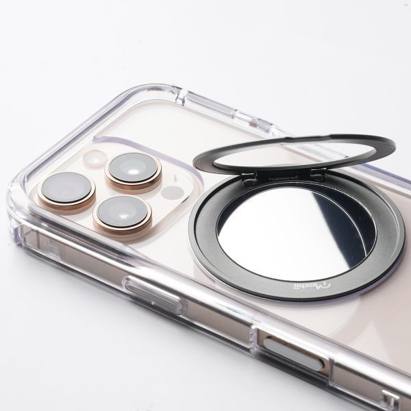 【Mira Winks】Apple iPhone 15 Pro 極空戰甲八代 旋轉磁吸支架+鏡面 iphone 15 Pro手機殼,旋轉支架,旋轉支架手機殼,支架手機殼,鏡面手機殼,鏡子手機殼,磁吸手機殼,16 Pro max手機殼,透明殼,防摔殼,不變黃手機殼,圖拉斯,犀牛盾,UAG,casetify,Devilcase