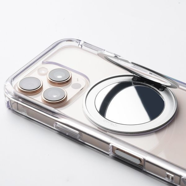 【Mira Winks】Apple iPhone 15 Pro 極空戰甲八代 旋轉磁吸支架+鏡面 iphone 15 Pro手機殼,旋轉支架,旋轉支架手機殼,支架手機殼,鏡面手機殼,鏡子手機殼,磁吸手機殼,16 Pro max手機殼,透明殼,防摔殼,不變黃手機殼,圖拉斯,犀牛盾,UAG,casetify,Devilcase