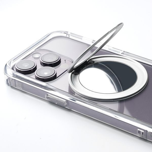 【Mira Winks】Apple iPhone 14 Pro 極空戰甲七代 旋轉磁吸支架+鏡面 iphone 14 Pro 手機殼,旋轉支架,旋轉支架手機殼,支架手機殼,鏡面手機殼,鏡子手機殼,磁吸手機殼,16 Pro max手機殼,透明殼,防摔殼,不變黃手機殼,圖拉斯,犀牛盾,UAG,casetify,Devilcase