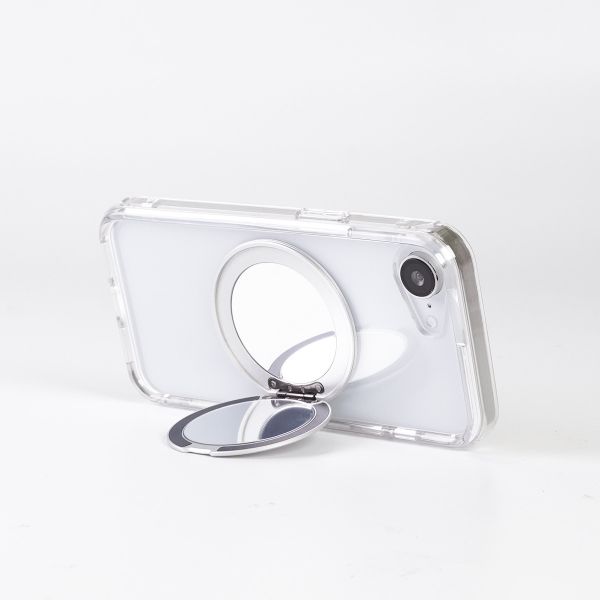【Mira Winks】Apple iPhone 16e 極空戰甲六代 旋轉磁吸支架+鏡面(掀蓋版) iphone 16e手機殼,16e旋轉支架,16e旋轉支架手機殼,16e支架手機殼,16e鏡面手機殼,16e鏡子手機殼,16e磁吸手機殼,16e透明殼,16e防摔殼,不變黃手機殼,圖拉斯,犀牛盾,UAG,casetify,Devilcase