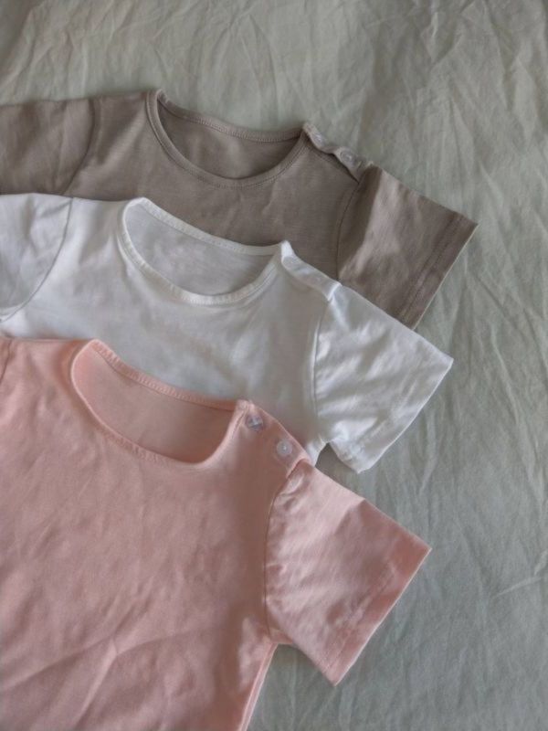 素面肩釦T-SHIRT 