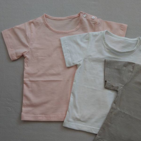 素面肩釦T-SHIRT 