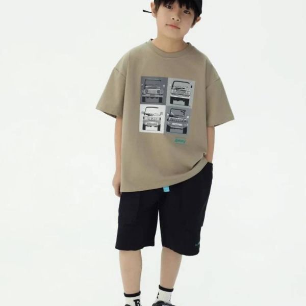 車車短袖T-shirt - 卡其色 