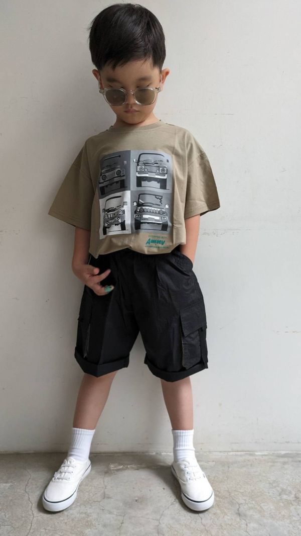 車車短袖T-shirt - 卡其色 