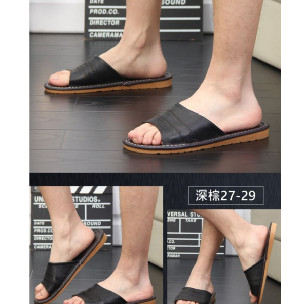 羊皮拼接防滑軟底室內拖鞋【LS42】 