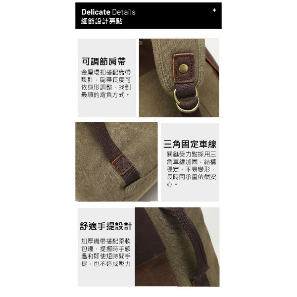 帆布配頭層牛皮水桶雙肩包男包【CLB37】 