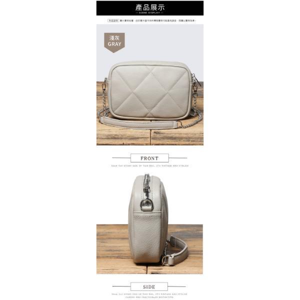 頭層牛皮菱格紋鍊條肩背方包女包【LB1253】 