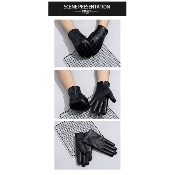 羊皮全指可觸碰螢幕男士騎車手套【LGL17】 