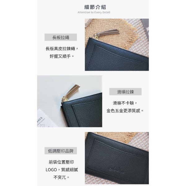 日貨-頭層牛皮女士L型拉鍊小長夾女夾-LIZDAYS【LH1159】 