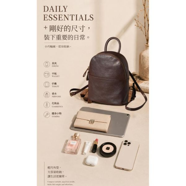 頭層牛皮極簡雙肩包女包【LB1289】 真皮,牛皮,女包,後背包,雙肩包