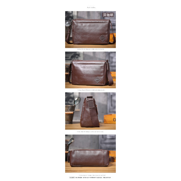 頭層牛皮男士橫款肩背包男包【LB1217】 