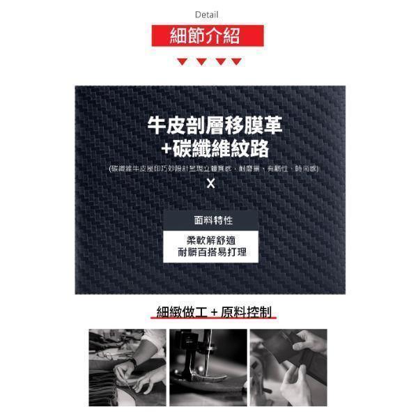碳纖維牛皮12卡位多鈔位拉鍊長夾男夾【LH1181】 