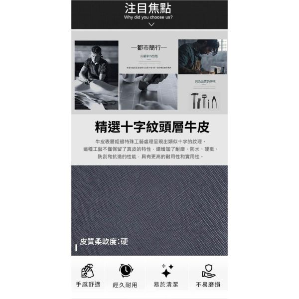 頭層十字紋牛皮加厚鈔位短夾男夾【LH1220】 錢包,短夾,頭層牛皮,男夾