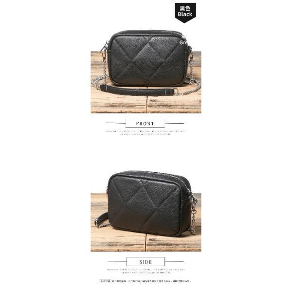 頭層牛皮菱格紋鍊條肩背方包女包【LB1253】 