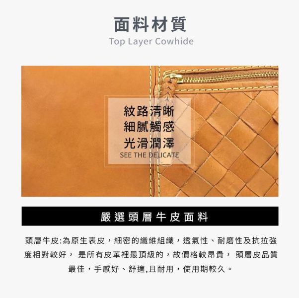 日貨-頭層牛皮麻花拉鍊編織肩背包女包-zucchero【LB1228】 