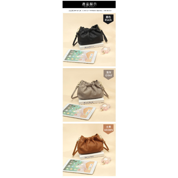 頭層牛皮肩背水桶包小包女包【LB1230】 