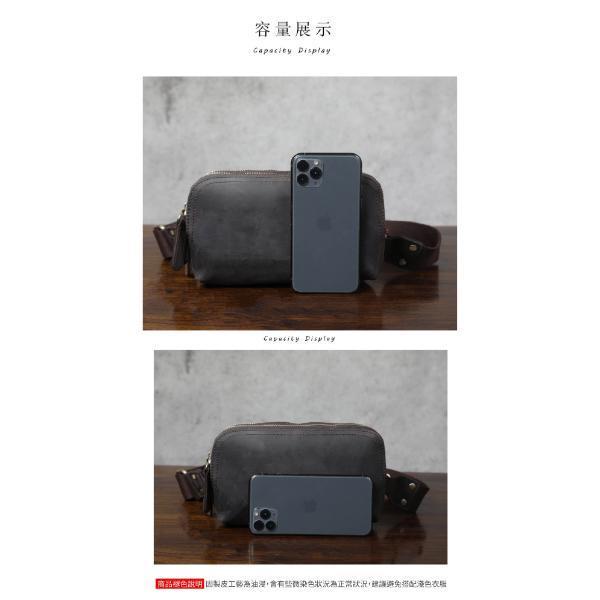 頭層瘋馬牛皮三隔層肩背小包男包【LB1247】 