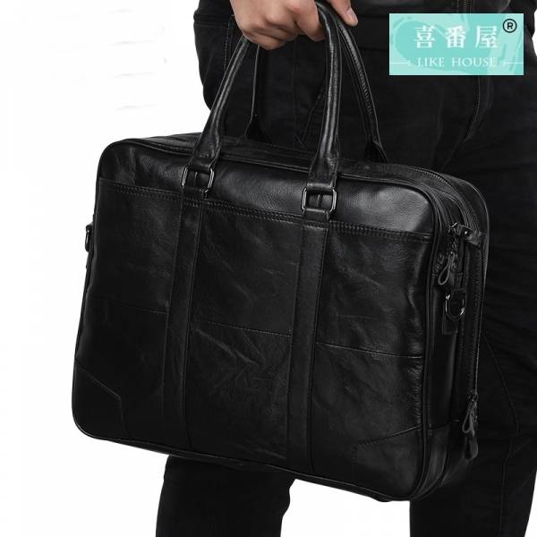 頭層牛皮手提包男包-可裝15吋筆電【LB298】 