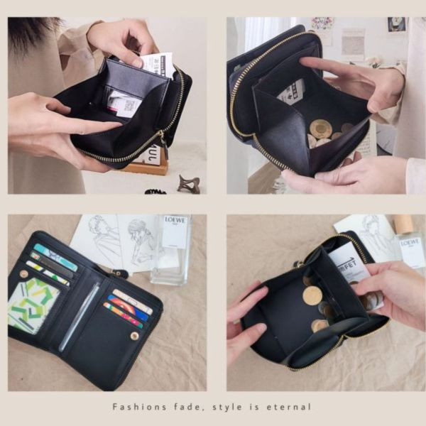 頭層荔枝紋牛皮自動分離中夾-湖藍色【LH1004】 錢包,女夾,中夾,皮夾,錢包,短夾,自動分離