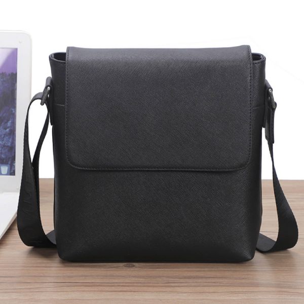 十字紋牛皮豎款肩背包男包【LB1240】 