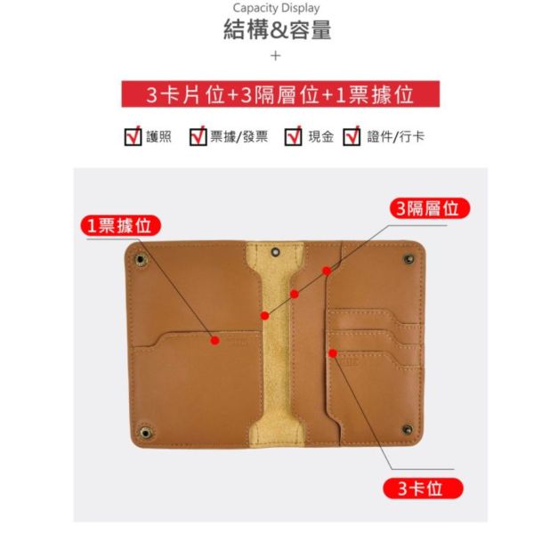 牛皮簡約出國登機護照包【PA14】 