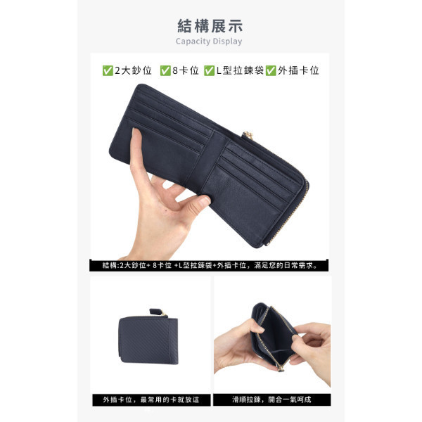 碳纖維牛皮薄款L型零錢袋短夾男夾【LH1151】 