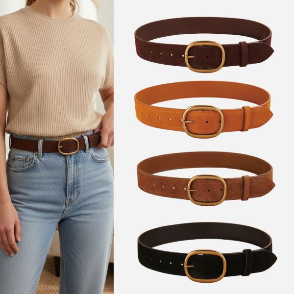 磨砂牛皮帶寬4.5CM女士針扣腰帶【LL249】 