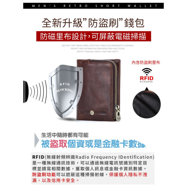 頭層牛皮L型零錢袋12卡位短夾男夾【LH978】 