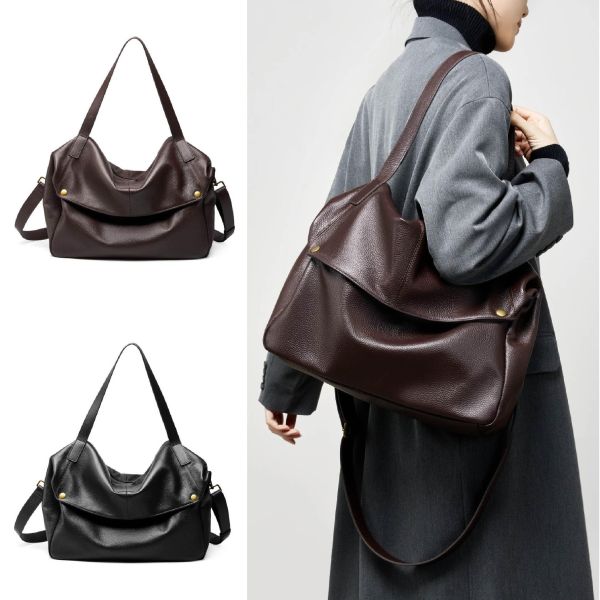 頭層牛皮通勤軟皮單肩包女包【LB1111】 