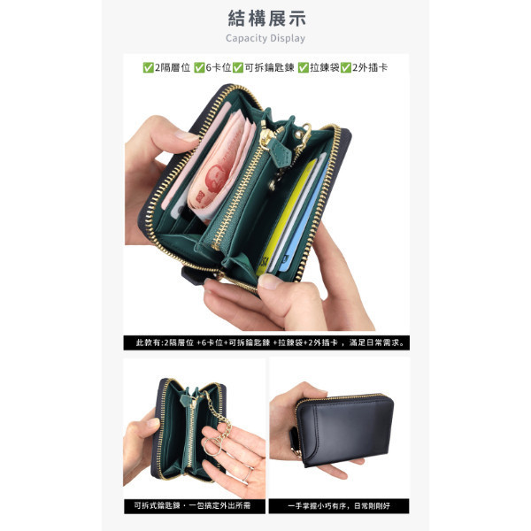 修面牛皮方塊拉鍊零錢包【LH1168】 