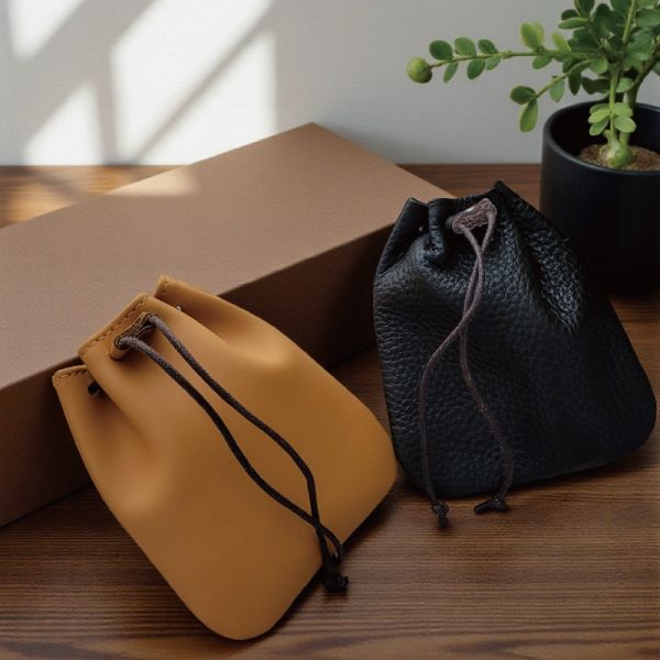 頭層牛皮束口袋零錢包【LH1121】 