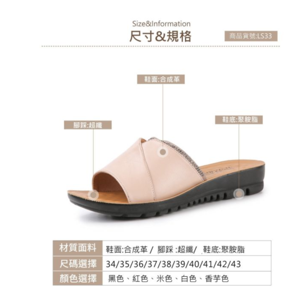 乳膠軟墊女士防滑室外拖鞋-福利品【LS33】 