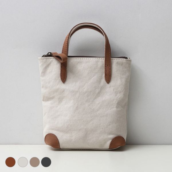 帆布配頭層牛皮可肩背手提小包女包【CLB36】 