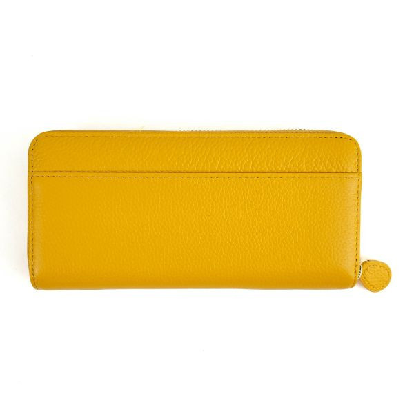 頭層牛皮自動分離長夾-單長夾黃色【SP876】 