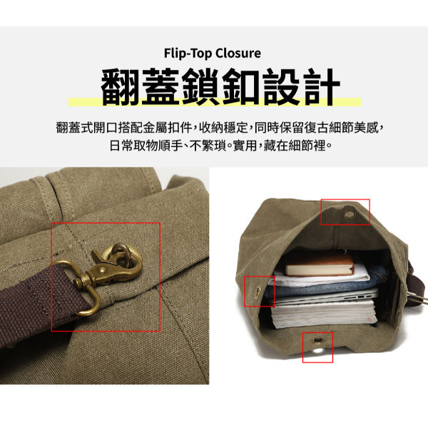 帆布配頭層牛皮水桶雙肩包男包【CLB37】 